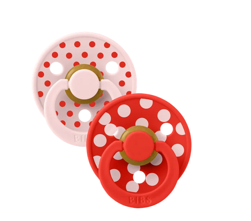 BIBS – STUDIO COLLECTION ΣΕΤ ΠΙΠΙΛΕΣ 2ΤΜΧ – POLKA DOT CANDY APPLE/BLOSSOM – ΣΤΡΟΓΓΥΛΗ No1 11034103