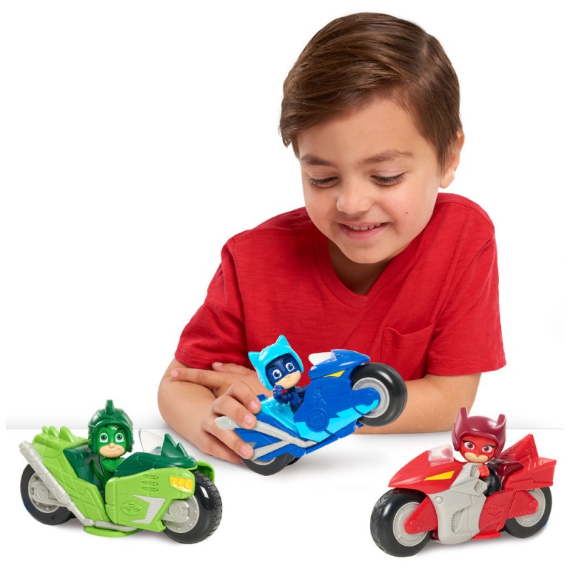 GIOCHI PREZIOSI PJ Masks Kickback Μηχανή Με Φιγούρα – 3 Σχέδια PJMB8000