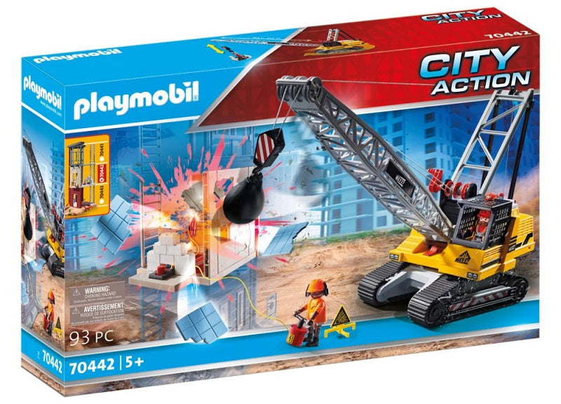 Playmobil Γερανός Κατεδάφισης Με Ερπύστριες Και Δομικά Στοιχεία 70442