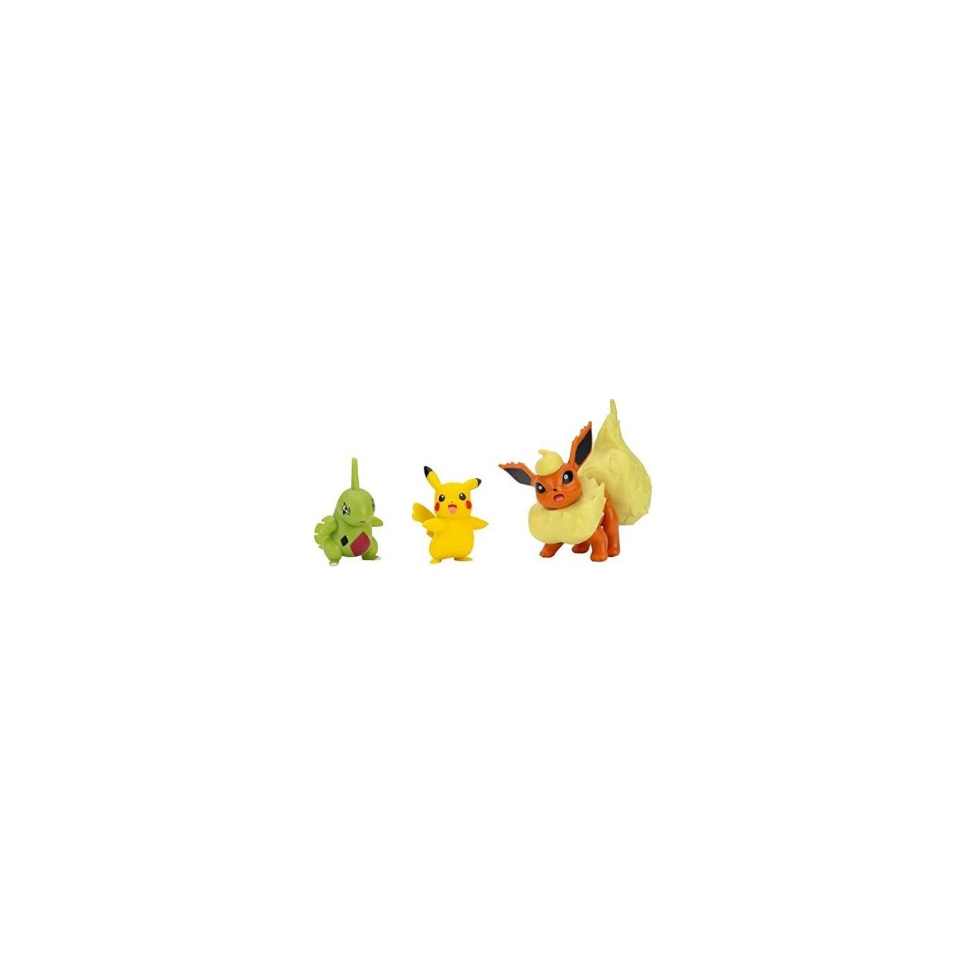 Jazwares Pokemon – Battle Figure Set 3-Pack – Female Pikachu, Larvitar, Flareon