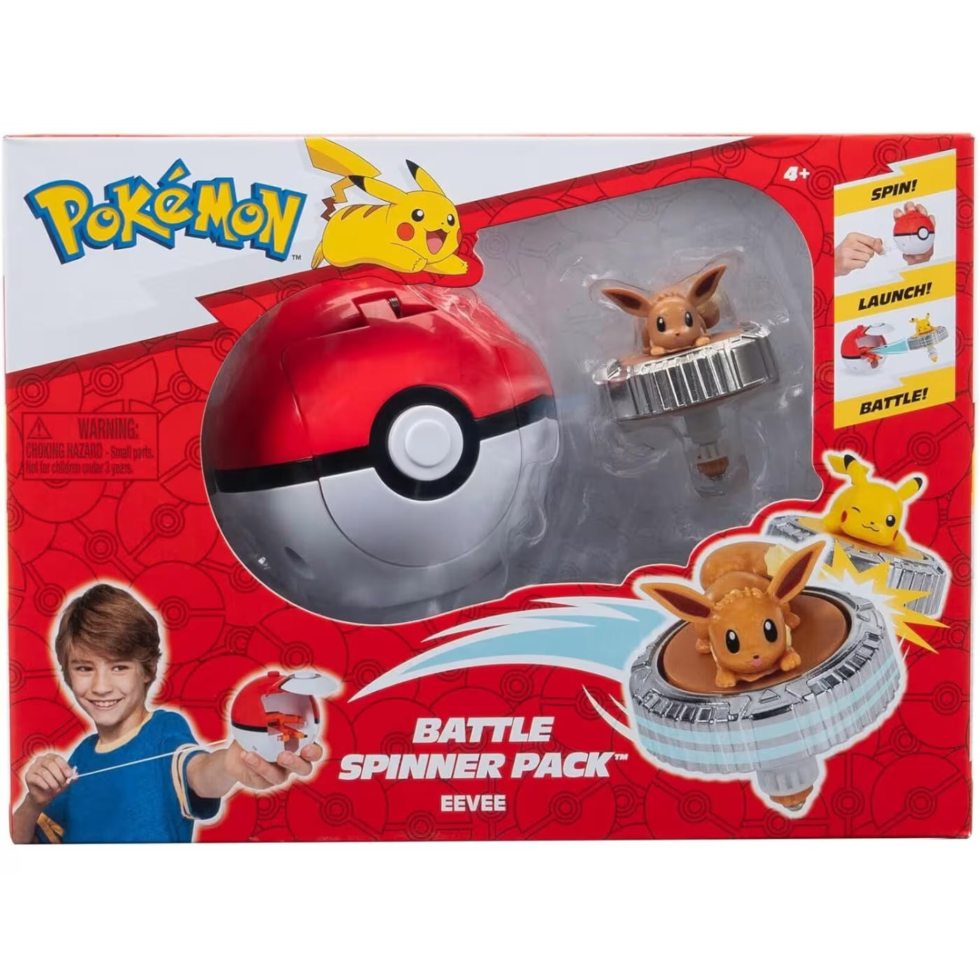Jazwares Pokemon Battle Spinner Single-Pack Eevee Σετ Μάχης Με Εκτοξευτή JW004397