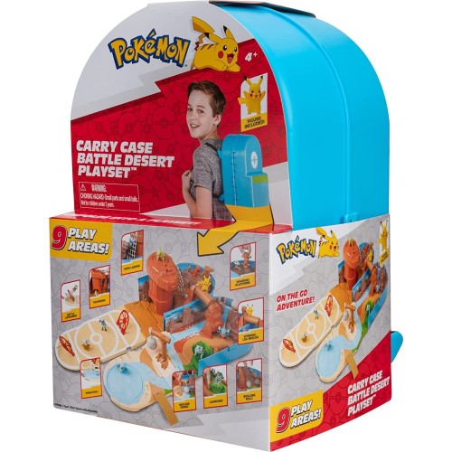 Jazwares Pokemon τσάντα μάχης ερήμου – Pokemon Carry Case Desert Playset