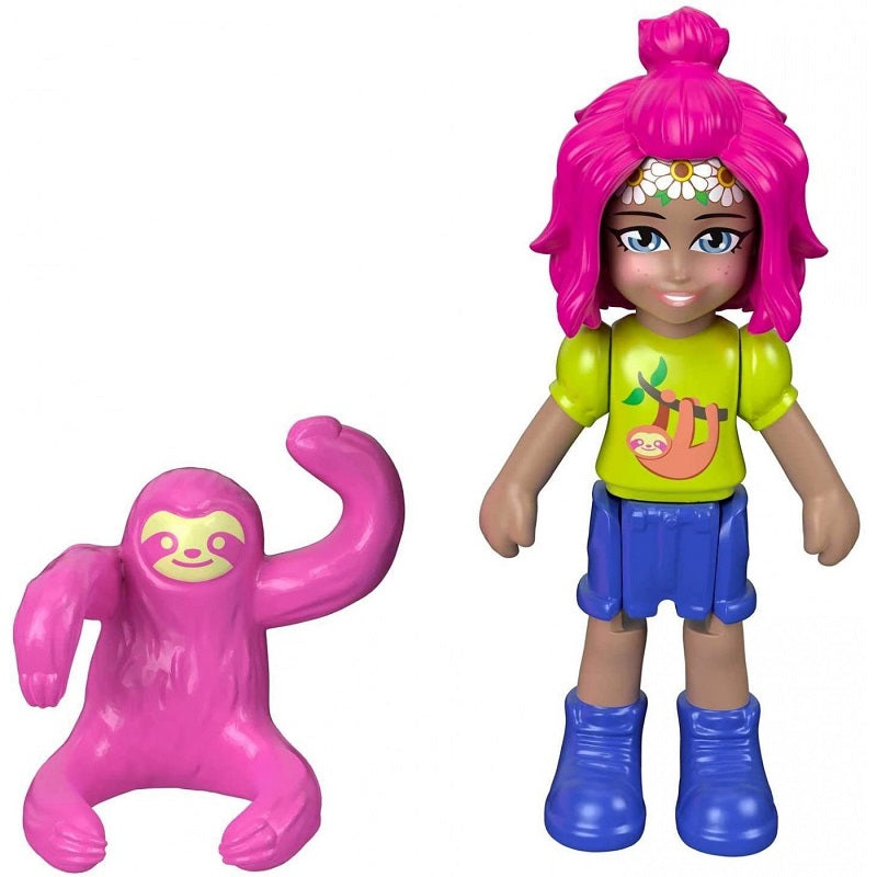 Polly Pocket Mini Σετάκια Flip And Reveal Tropical Sloth Βραδύποδας GTM56