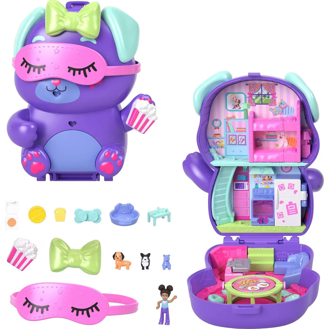 Mattel Polly Pocket Sleepover Puppy Compact Σετ Παιχνιδιών JFG56