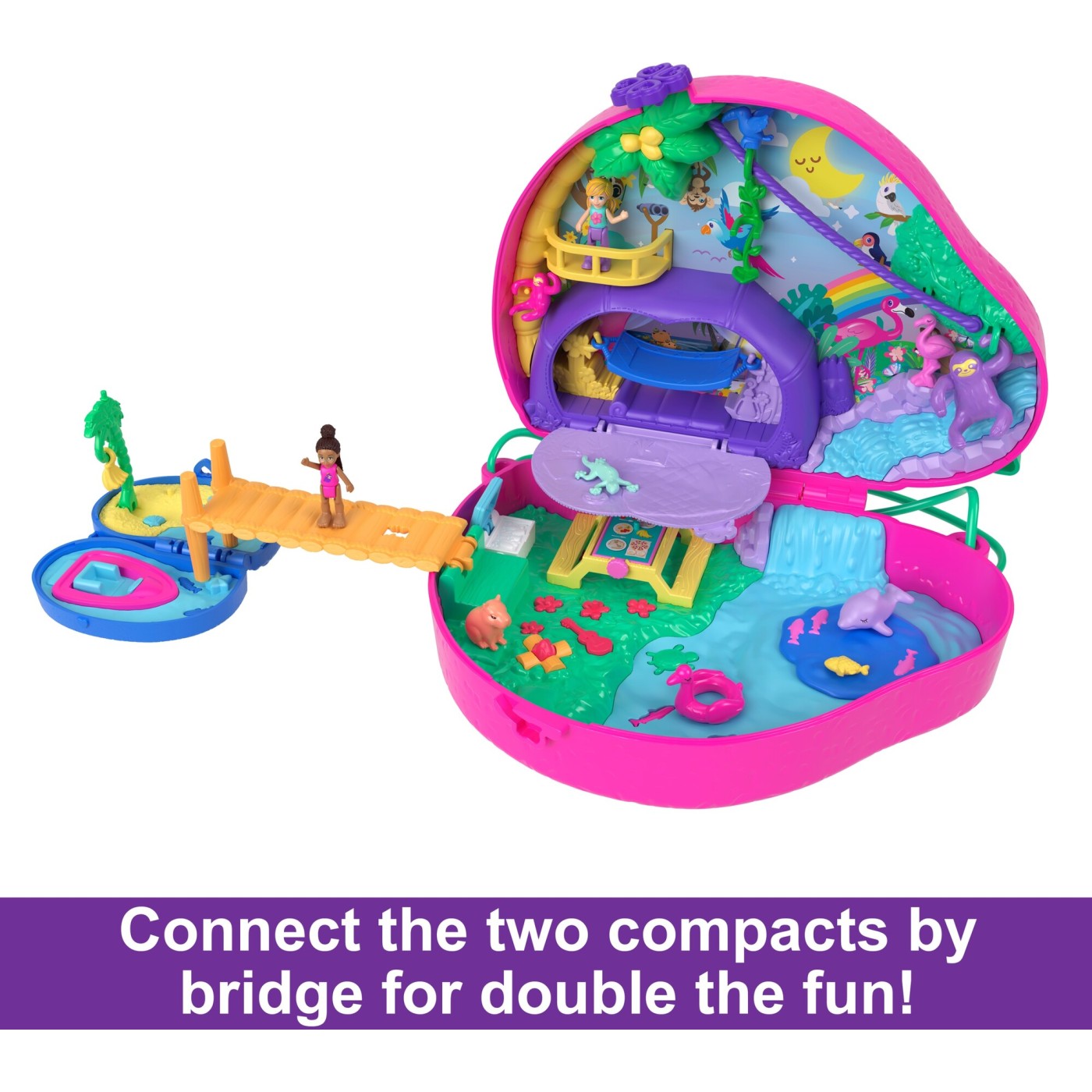 Mattel Polly Pocket Sloth Family 2-se-1 tsantakiCompact HRD40