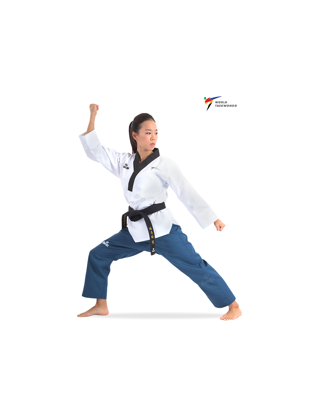 TA 3013 DOBOK POOMSAE "DAN" ΓΥΝΑΙΚΕΙΟ ΜΑΥΡΗΣ ΖΩΝΗΣ (CE)