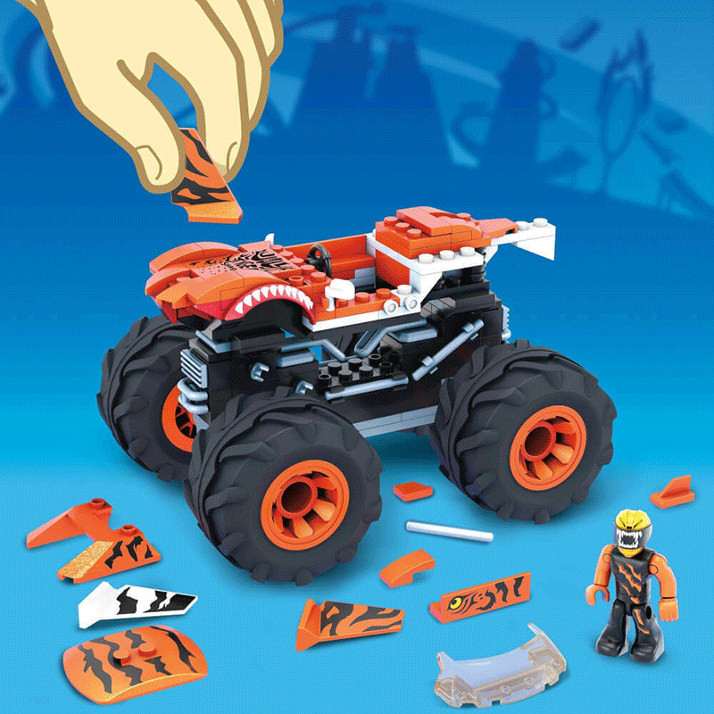 F.P. Mega Bloks Hot Wheels Monster Trucks Οχήματα-187Τμχ – 2 Σχέδια (GVM14)