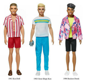 3 Barbie 60η επέτειος Ken Dolls στο Throwback Looks GRB42 GRB43 GRB44