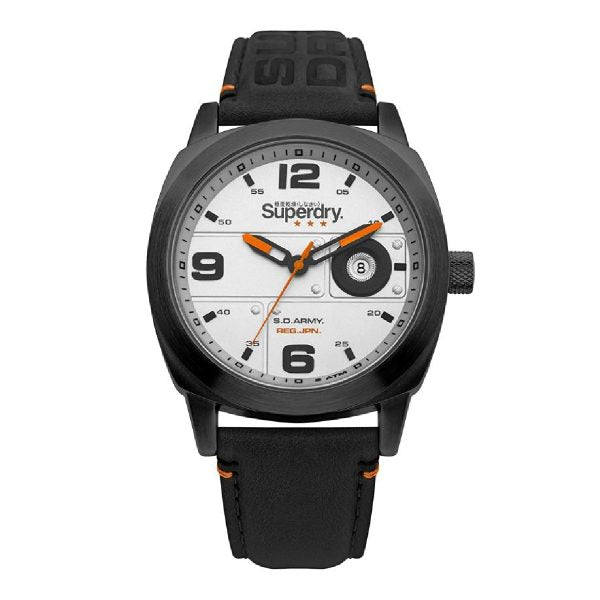 SUPERDRY Corporal Black Leather Strap SYG236BB