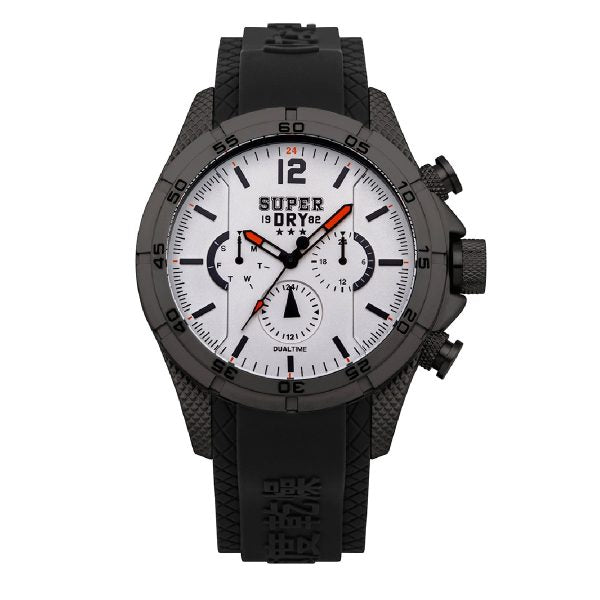 SUPERDRY Adventurer Multifunction Black Rubber Strap SYG257B