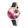Γυναικείο ρολόι TED BAKER TE50005005 με ροζ κάσα και μαύρο δερμάτινο λουράκι