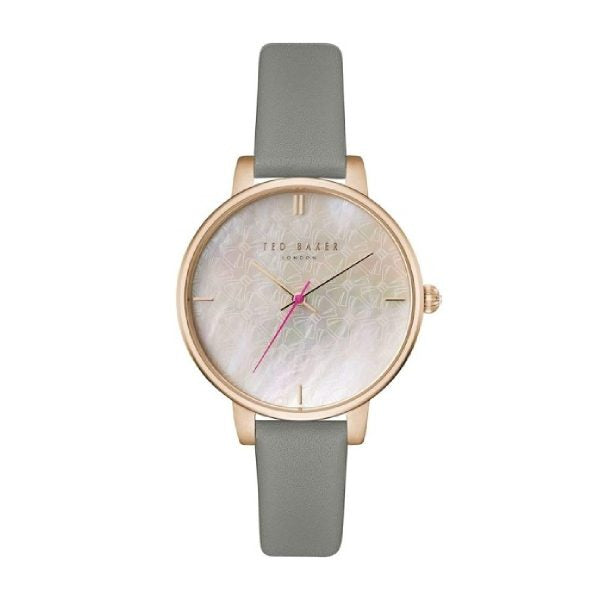 Γυναικείο ρολόι TED BAKER Kate tec0025002 με γκρι – λαδί δερμάτινο λουράκι