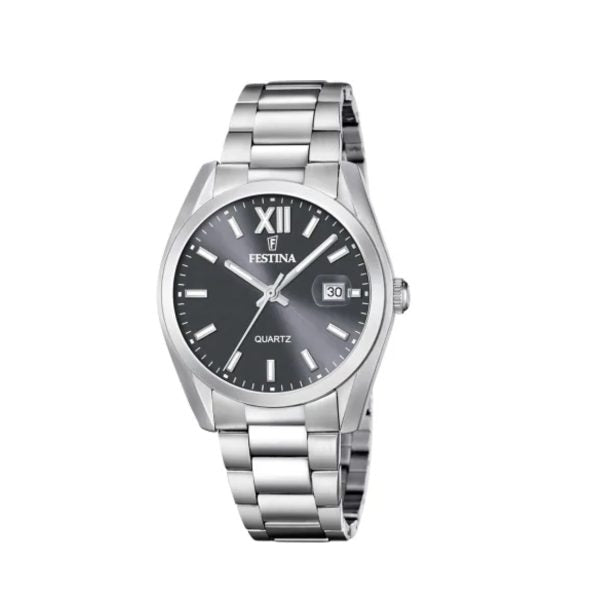 Ρολόι Festina F20707/6 από ανοξείδωτο ατσάλι με μαύρο καντράν