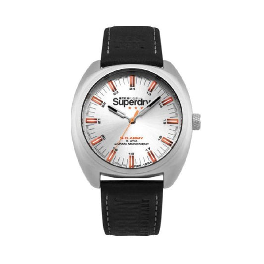 Ανδρικό ρολόι Superdry Triton με μαύρο δερμάτινο λουράκι SYG228B
