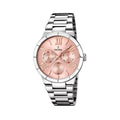 Γυναικείο ρολόι Festina F16716/3 με λευκό μπρασελέ και ροζ καντράν
