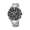 Ρολόι χρονογράφος Festina F20361/4 με λευκό μπρασελέ και μαύρο καντράν