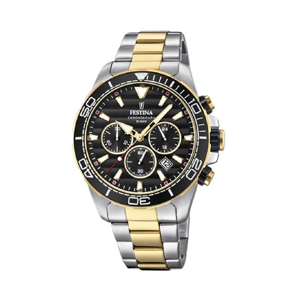Ρολόι χρονογράφος Festina F20363/3 με δίχρωμο μπρασελέ από ανοξείδωτο ατσάλι