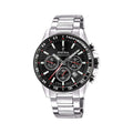 Ρολόι χρονογράφος Festina F20560/6 από ανοξείδωτο ατσάλι με μαύρο καντράν και μαύρη στεφάνη