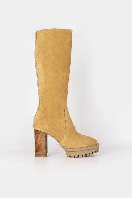 Sante Day2Day μπότα suede τακούνι καμήλο