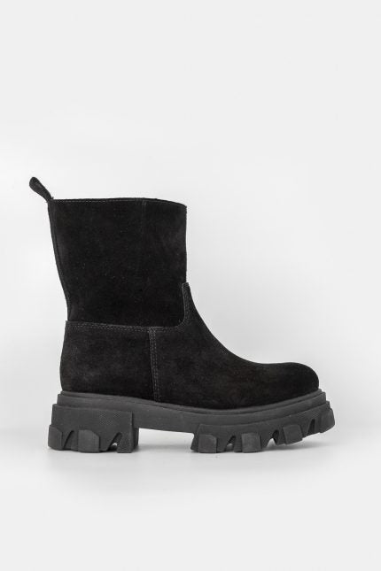 Sante Day2Day μποτάκι chunky suede μαύρο