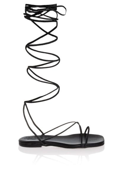 Sante σανδάλια κορδόνια lace up μαύρο