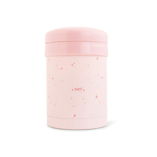 Saro Θερμός Φαγητού με δοχεία Stars Ροζ 700ml 52398