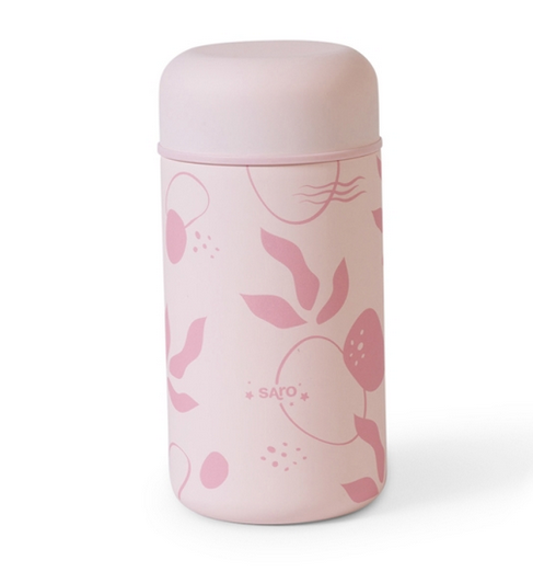 Saro Θερμός Φαγητού Leaves Dusty Pink 500ml 52242
