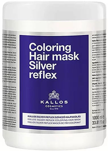Kallos Cosmetics Coloring Hair Mask Silver Reflex 1000ml
