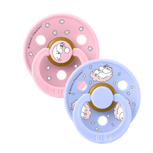 Bibs X Moomins colour Σετ πιπίλες 2τμχ – Sailing Nordic Baby pink/hush MIX – Στρογγυλη No2 12033101