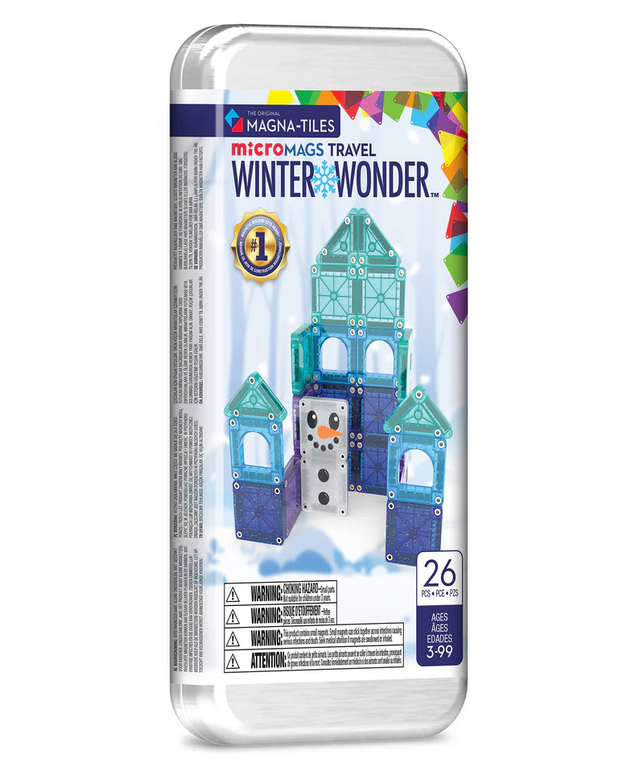 MAGNA-TILES microMAGS Winter Wonder Travel 26 Τεμάχια – Μαγνητικά Πλακίδια STEM για Ταξίδι 254026WW