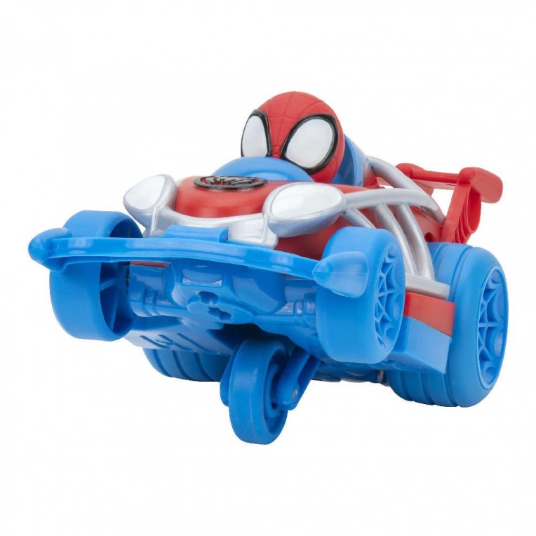 Spidey and his Amazing Friends Webbed Wheelies Pull Back Vehicle with Figure 15cm Spidey
