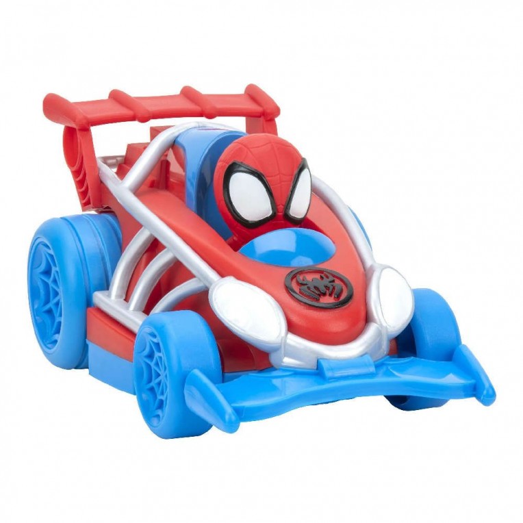 Spidey and his Amazing Friends Webbed Wheelies Pull Back Vehicle with Figure 15cm Spidey
