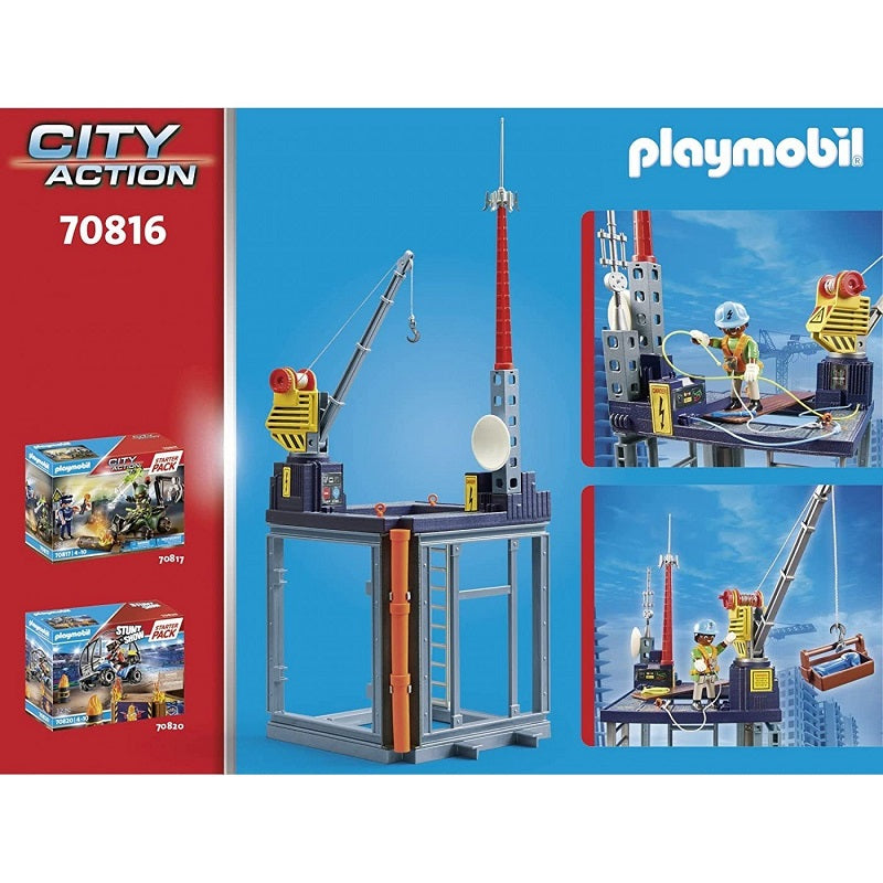 Playmobil Starter Pack Εργοτάξιο Με Ανυψωτικό Γερανό (70816)