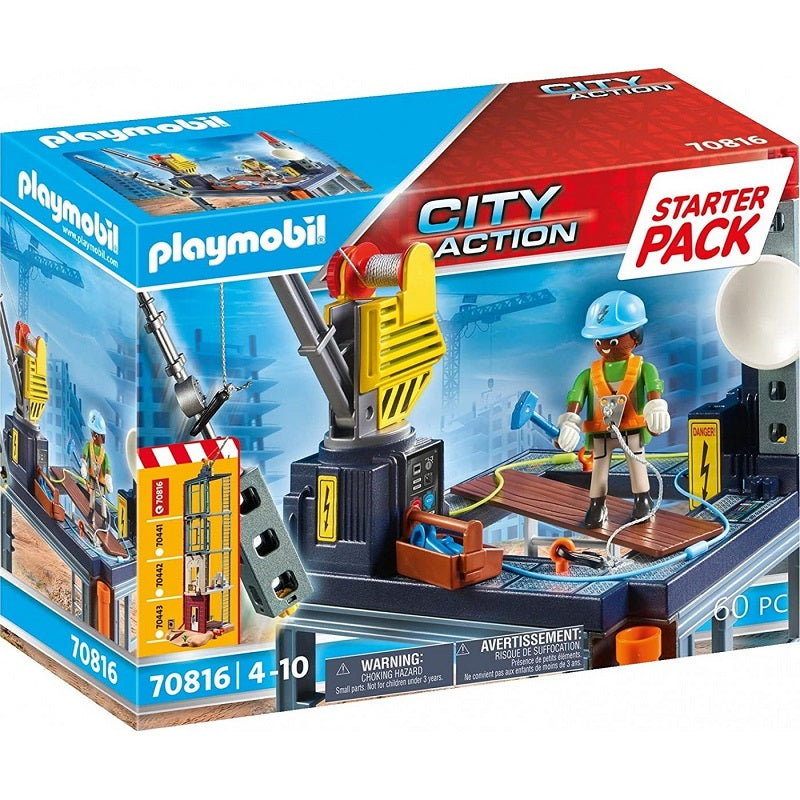 Playmobil Starter Pack Εργοτάξιο Με Ανυψωτικό Γερανό (70816)