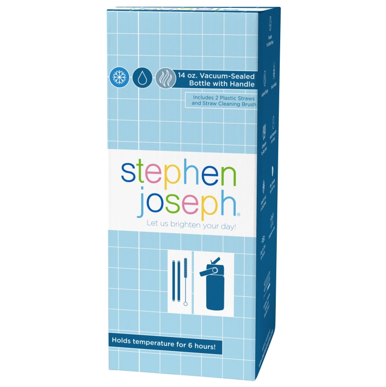 Stephen Joseph Παιδικό Ανοξείδωτο Παγούρι Θερμός με Δύο Καλαμάκια &amp; Βουρτσάκι Καθαρισμού, Farm SJ950268