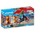 Playmobil Stunt Show Μηχανή Motocross Με Φλεγόμενο Τοίχο 70553