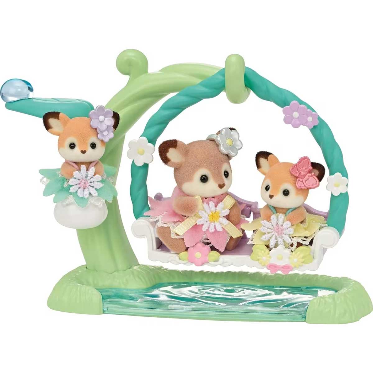 Deer Babies Floral Swing Set