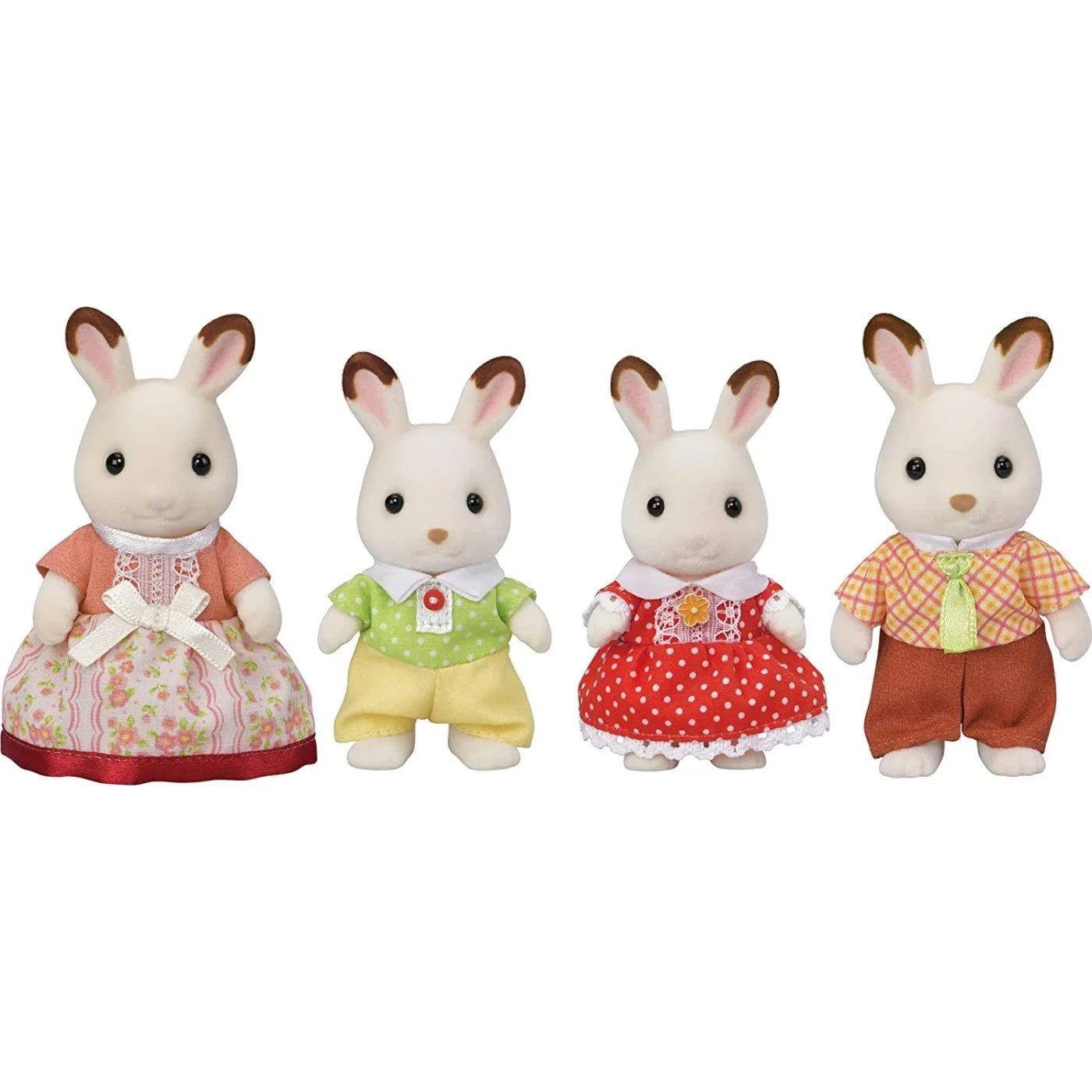 Epoch Sylvanian Families Chocolate Rabbit Family Dollhouse Playset, Multicolor 5655