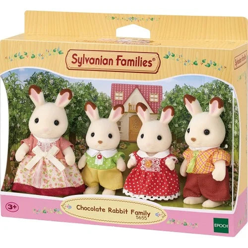 Epoch Sylvanian Families Chocolate Rabbit Family Dollhouse Playset, Multicolor 5655