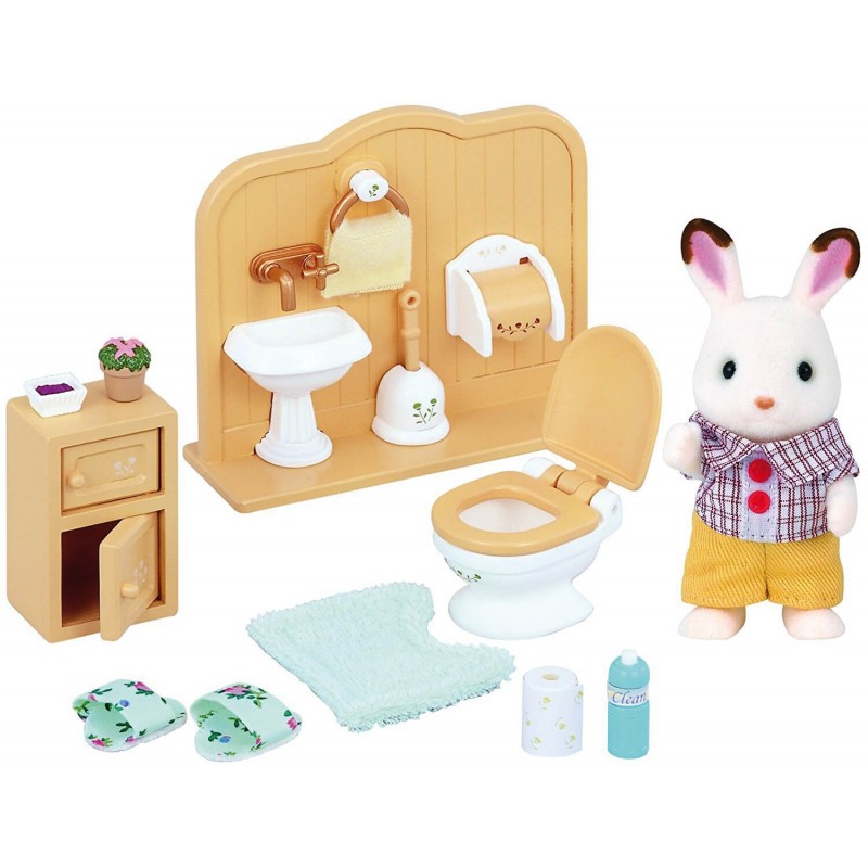 Epoch Sylvanian Families Σετ Chocolate Rabbit Αγόρι Και Σετ Μπάνιου Brother Set 5015