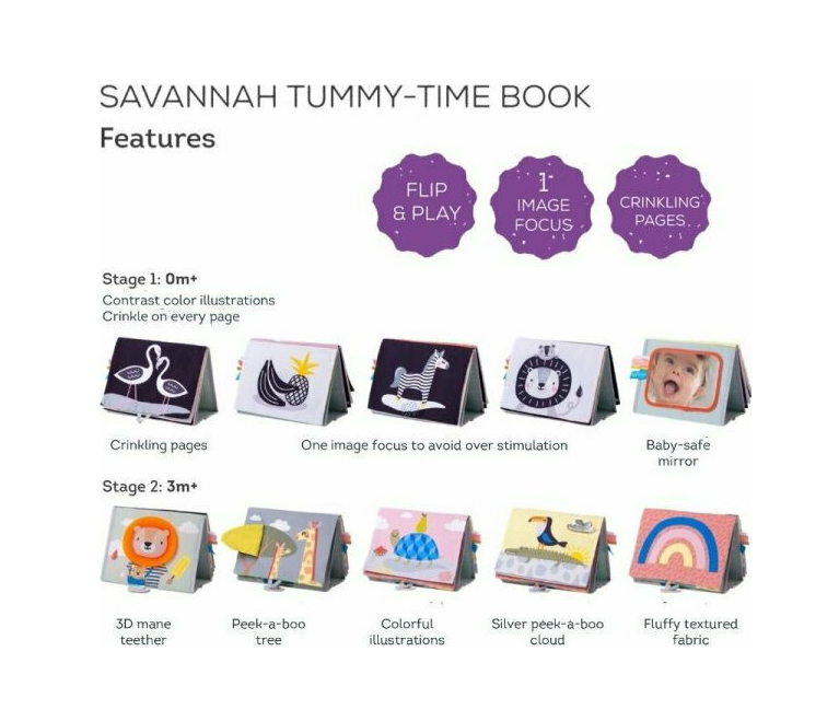 Taf Toys Βιβλίο Δραστηριοτήτων Savannah Tummy Time Book  T-12705
