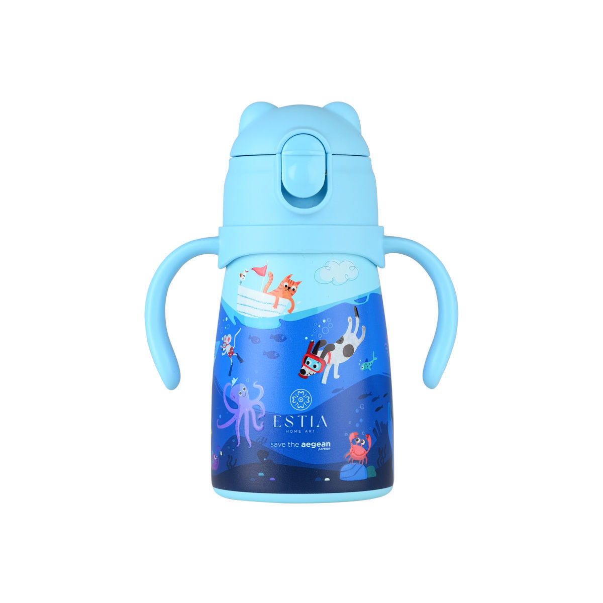 Estia ΘΕΡΜΟΣ ΠΑΙΔΙΚΟ BUBBLE BOTTLE SAVE THE AEGEAN 300ml OCEAN PLAY 01-33170