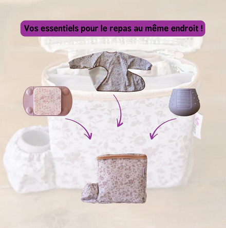 Tidy Tot Bundle Fleur De Jardin Rose Cover &amp; Catch με Πιατάκι και Dinky Cup BLW  WBFJRO