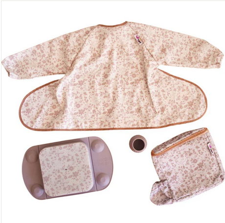Tidy Tot Bundle Fleur De Jardin Rose Cover &amp; Catch με Πιατάκι και Dinky Cup BLW  WBFJRO