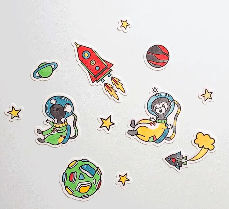 Tiger Tribe Movable Wall Art Space Animals BER-376027