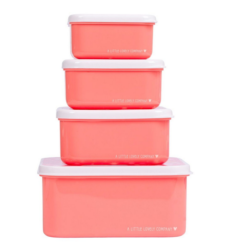 A little lovely company Σετ 4 δοχεία φαγητού Lunch &amp; Snack Box Fun SBSEFU75