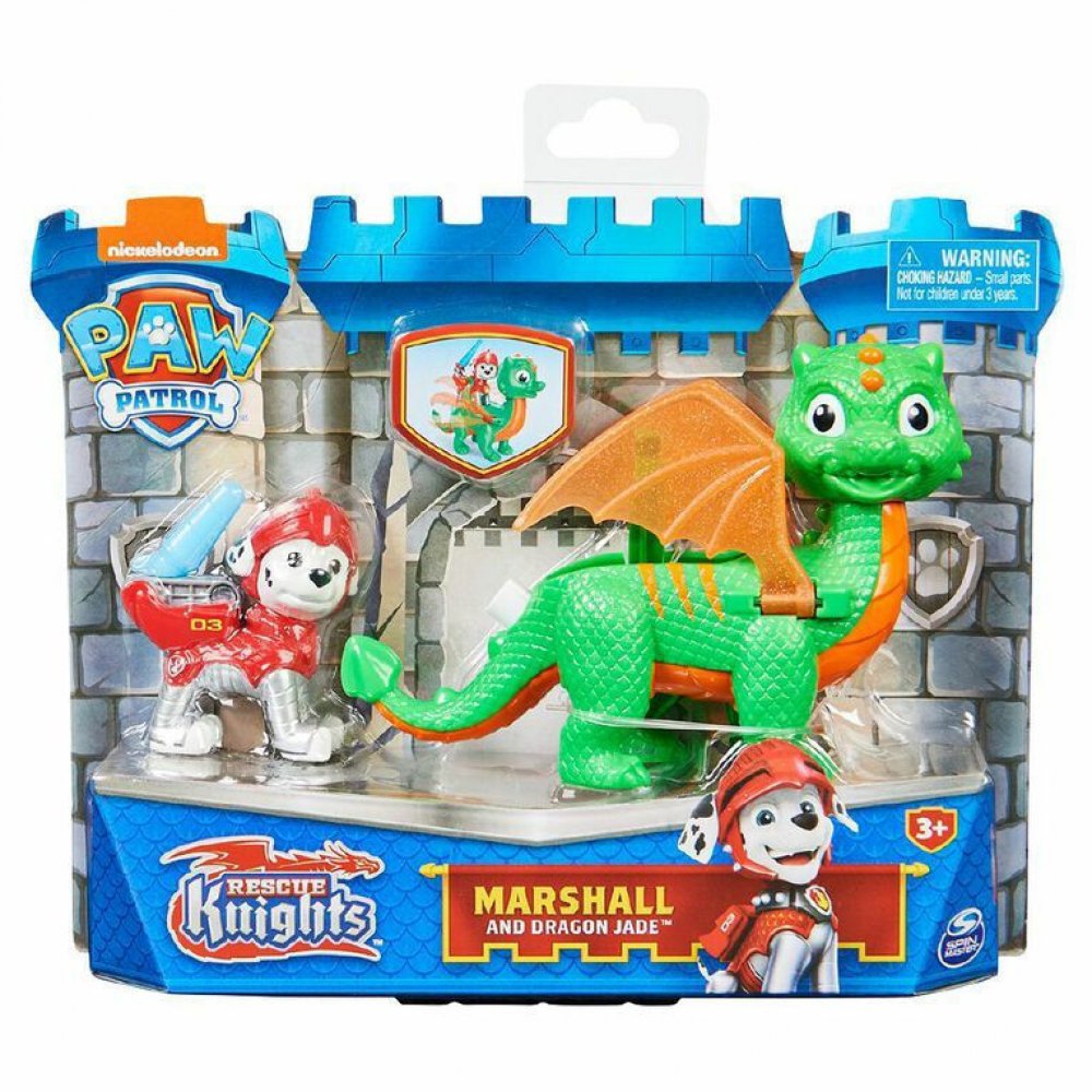 Paw Patrol Rescue Knights Marshall and Dragon Jade Figures
