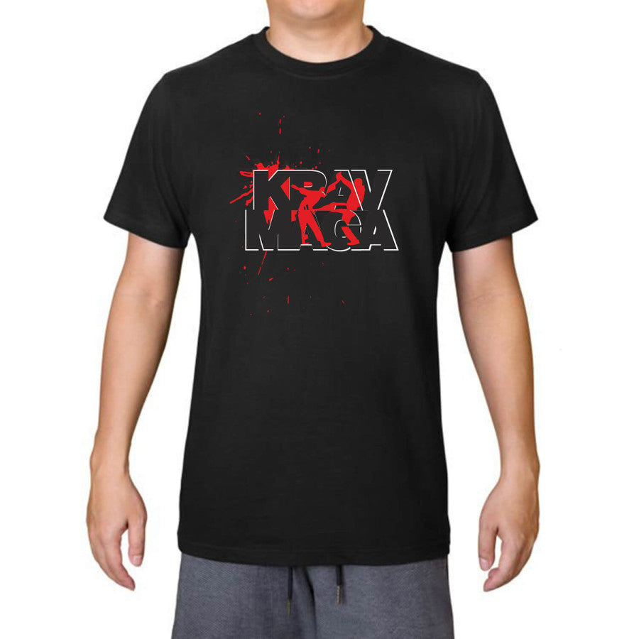 T-shirt Βαμβακερό KRAV MAGA Splatter Μαύρο