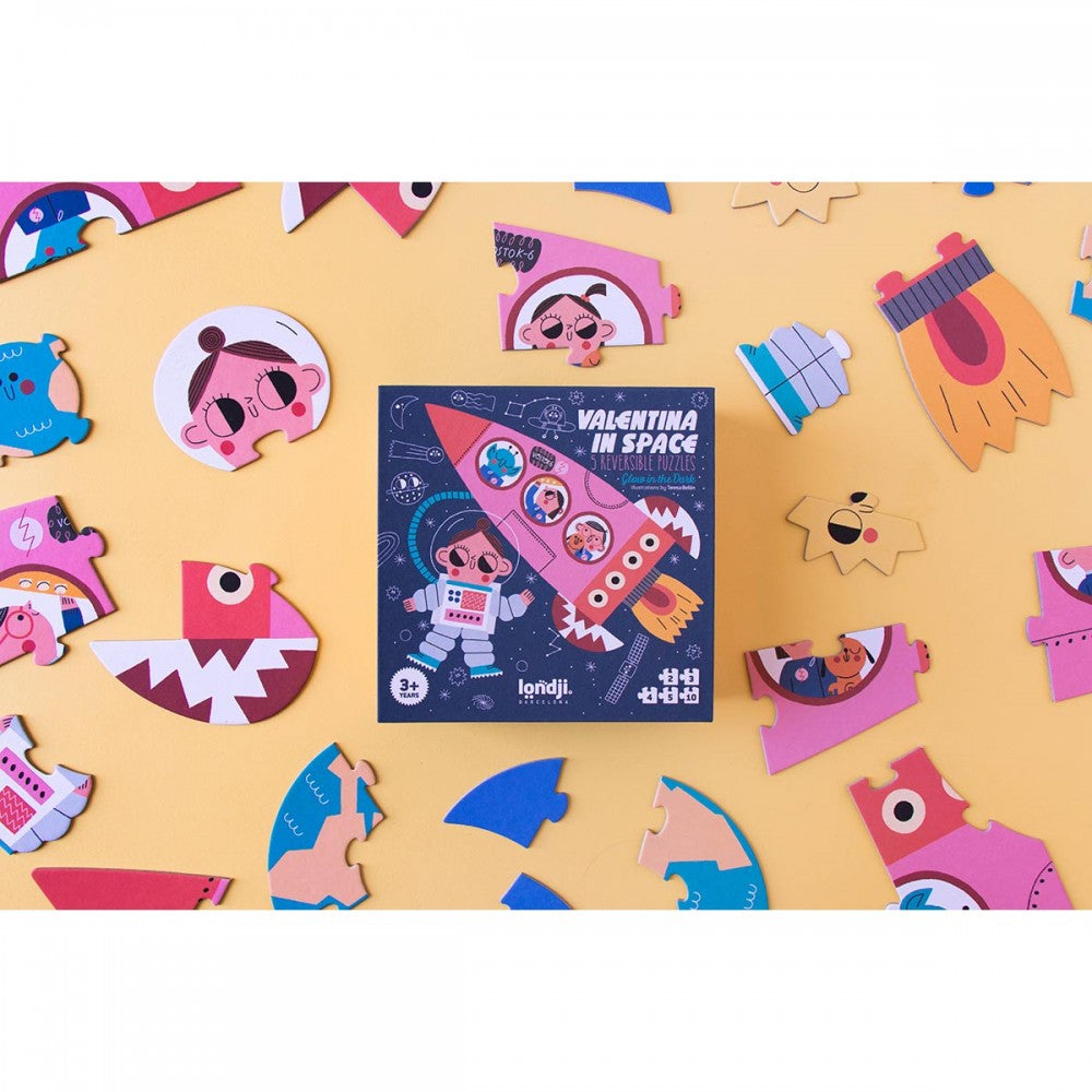 Londji Valentina in Space - 2+3+4+5+10 pcs - Παζλ που λάμπει στο σκοτάδι  LON-PZ008