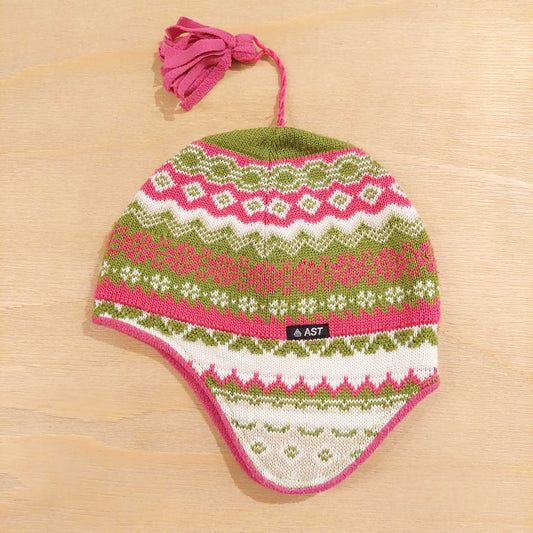 VIN-HAT-20833 Vintage σκούφος πλεκτός μάλλινος εμπριμέ